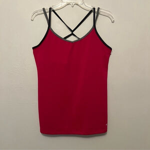 Champion Womens tennis golf run athletic tank top size XL pink gray with bra